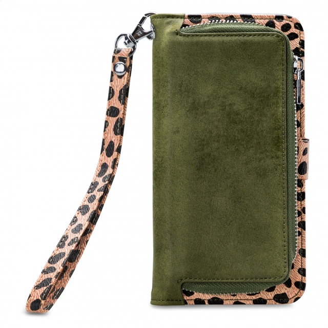 Mobilize 2in1 Magnet Zipper Case Samsung Galaxy A42/A42 5G Olive/Leopard - Afbeelding 1