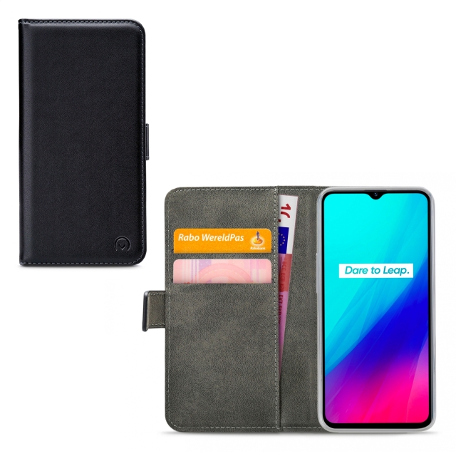 Mobilize Classic Gelly Wallet Book Case realme C3 Black - Afbeelding 1