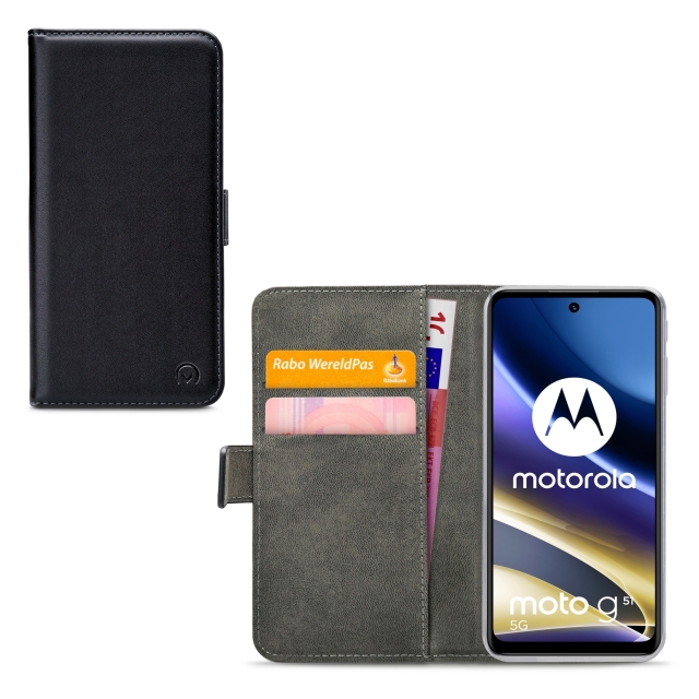 Mobilize Classic Gelly Wallet Book Case Motorola Moto G51 5G Black - Afbeelding 1