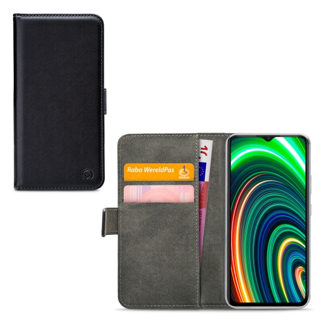 Mobilize Classic Gelly Wallet Book Case realme C25Y Black - Afbeelding 1