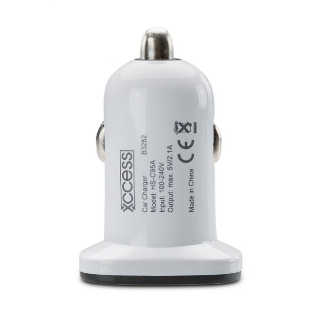 Xccess Car Charger Dual USB 2.1A White - Afbeelding 1