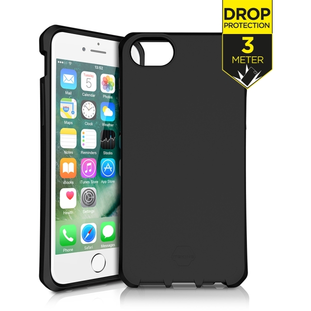 ITSKINS Level 2 SpectrumSolid for Apple iPhone 6/6S/7/8/SE (2020/2022) Plain Black - Afbeelding 1