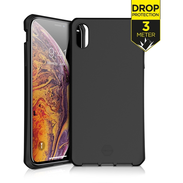 ITSKINS Level 2 SpectrumSolid for Apple iPhone Xs Max Plain Black - Afbeelding 1