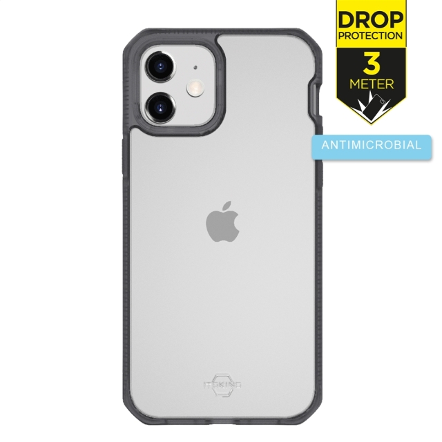 ITSKINS Level 2 HybridFrost for Apple iPhone 12 Mini Transparent Black - Afbeelding 1