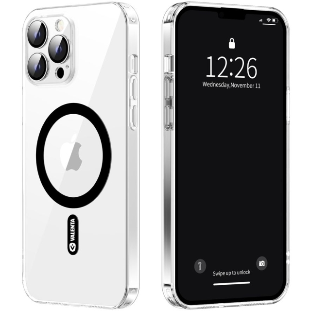 Valenta Tempered Glass Back Cover MagSafe Case Apple iPhone 14 Pro Max Clear - Afbeelding 1