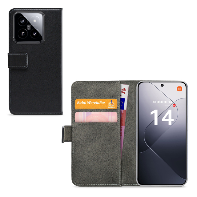 Mobilize Classic Gelly Wallet Book Case Xiaomi 14 Black - Afbeelding 1