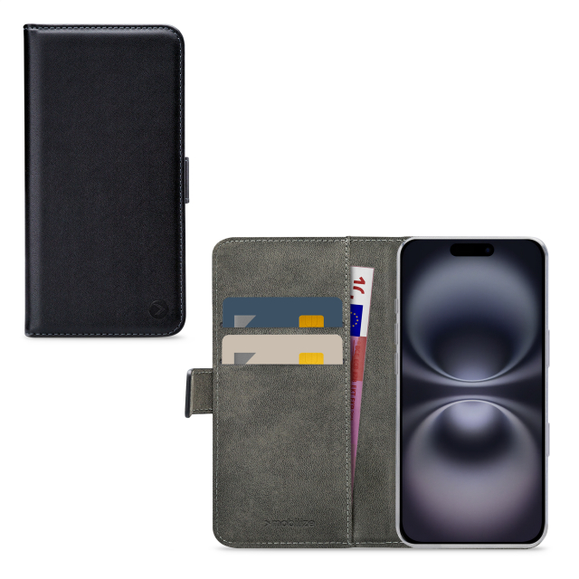 Mobilize Classic Gelly Wallet Book Case Apple iPhone 16 Black - Afbeelding 1