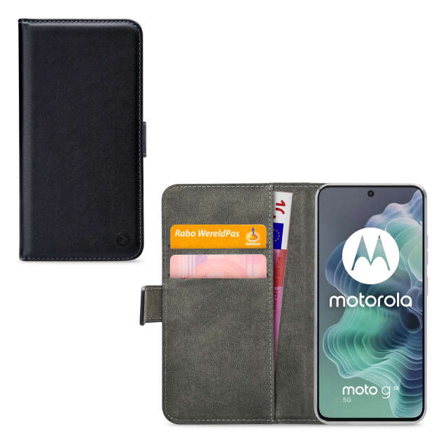Mobilize Classic Gelly Wallet Book Case Motorola Moto G35 Black - Afbeelding 1