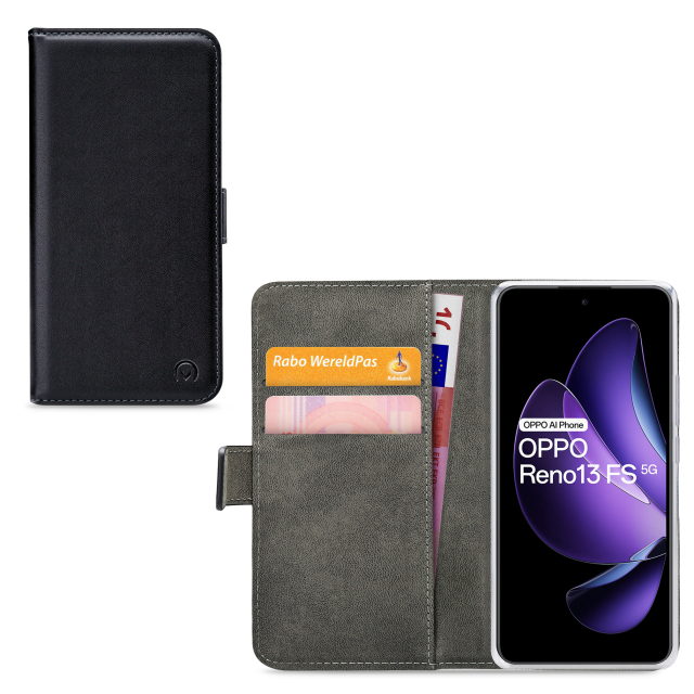 Mobilize Classic Gelly Wallet Book Case OPPO Reno13 FS 5G Black - Afbeelding 1